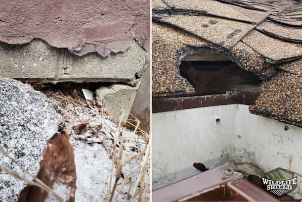 Rodent Entry Points in Roof and Foundation